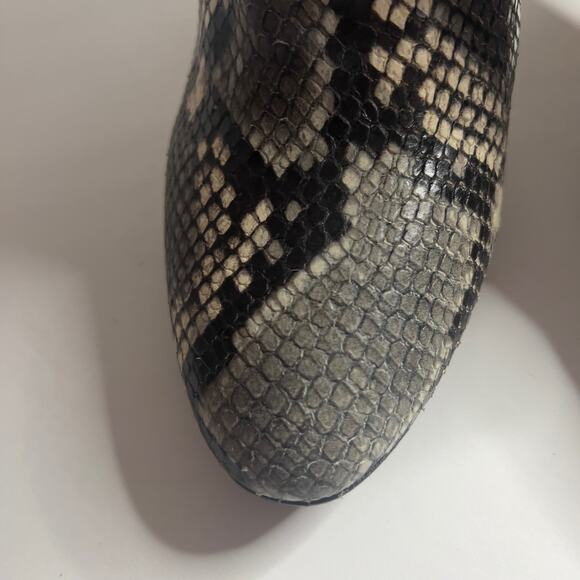 Napoleoni Made in Italy Snakeskin Pattern Leather Zippered Ankle Boot Size 6.5 - Picture 12 of 15